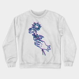 Trippy Hands Rose/Sunflower Crewneck Sweatshirt